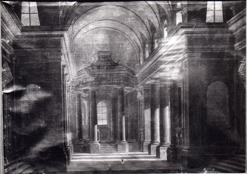 Prospettiva architettonica (dipinto) - ambito romano (seconda met&agrave; sec. X